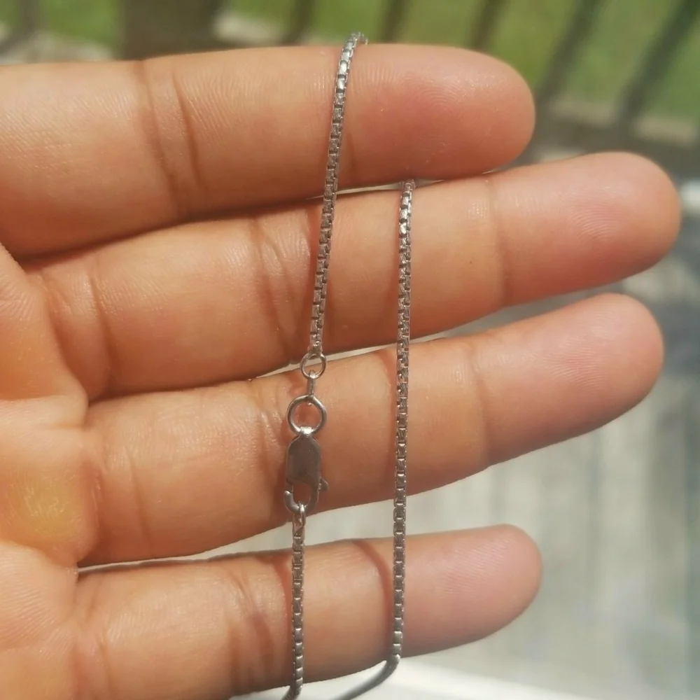 Sterling Silver 925 Rhodium finish Round Box chain